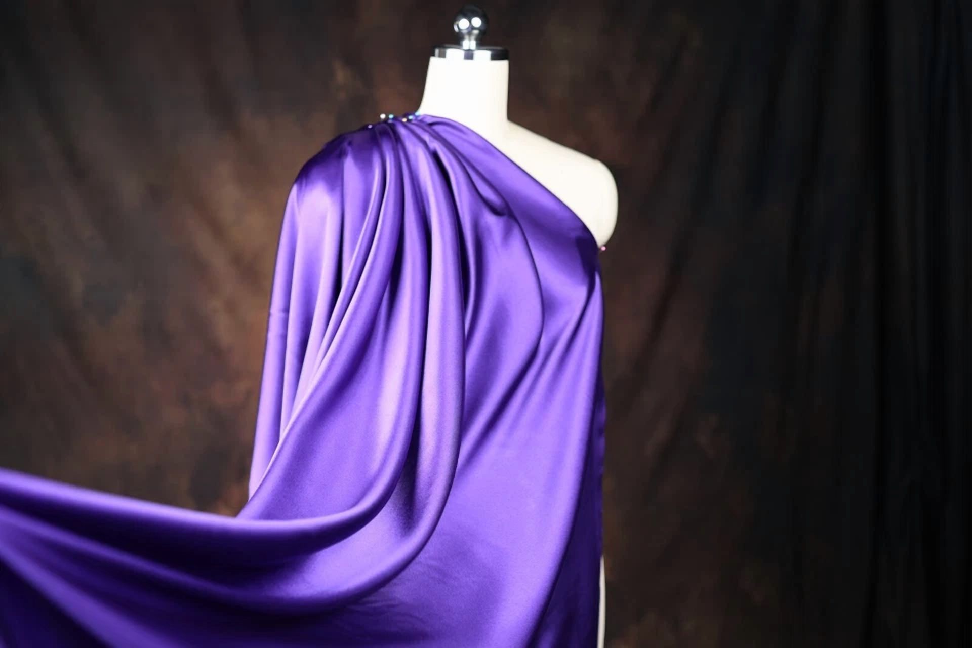 BUTTERFLY- Purple Satin Charmeuse Fabric By The Yard 658