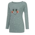 thumbnail image 5 of Pompotops T-Shirt de Noël Décontracté pour Femmes Col Rond Fond Flocon de Neige Manches Longues, 5 of 5