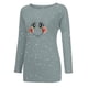 thumbnail image 5 of Camiseta de manga larga con fondo de copo de nieve y cuello redondo casual de Navidad para mujer Top Pompotops gfhjh4745, 5 of 5