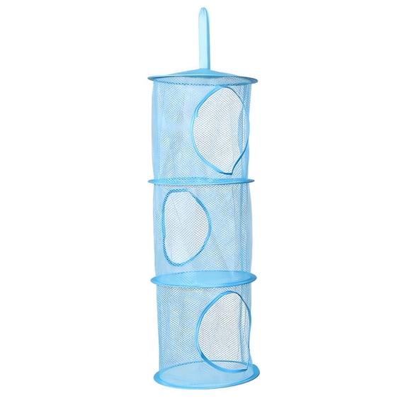 LAMIRO Stuffed Animal Storage Foldable Stuffed Animal Net,3 Compartments Hanging Mesh Toy Storage for Kid Room Toys,Gloves,Hats,Socks