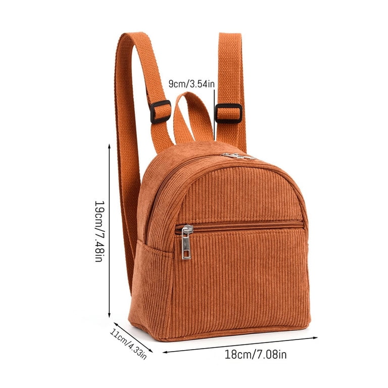 brown mini backpack corduroy VICHVVY Small Corduroy Mini Backpack Purse for Women Cute Brown Backpack, Stylish Shoulder Bag, Compact Side Purse for Travel, School,Pad Mini with