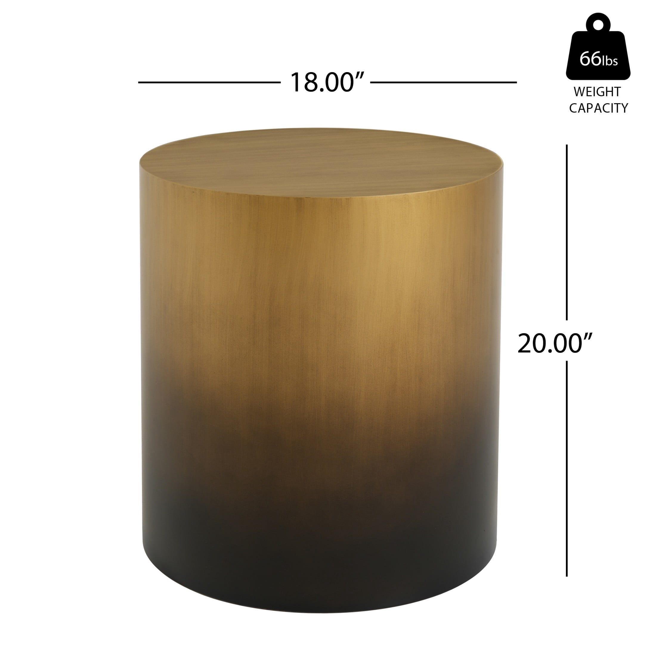 Christopher Knight Home 2-Piece Iron Cylinder Round Drum Coffee and Side Table Set, Antique Brass