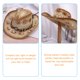 thumbnail image 3 of KAKOWELY Sombrero de vaquero occidental, sombrero de ala ancha, sombrero para espectáculos escénicos, gorras de vaquero de paja unisex, 3 of 4