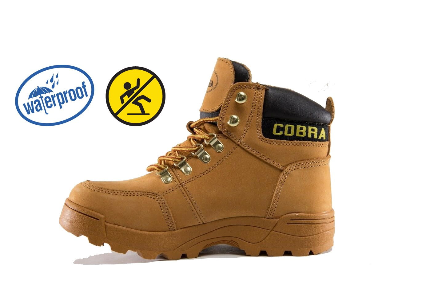 Men Work Boot Cobra C826S Steel Toe Black Leather Goodyear Welt Construction 