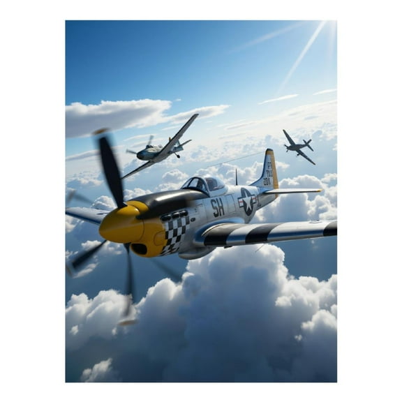 Diamond Art Kit for Adults, Vintage Airplanes Soaring Skies Diamond Painting for Adults Beginners, 5D DIY Diamond Art Painting Kits, Colorful Diamond Painting Craft for Home Decor 12x16