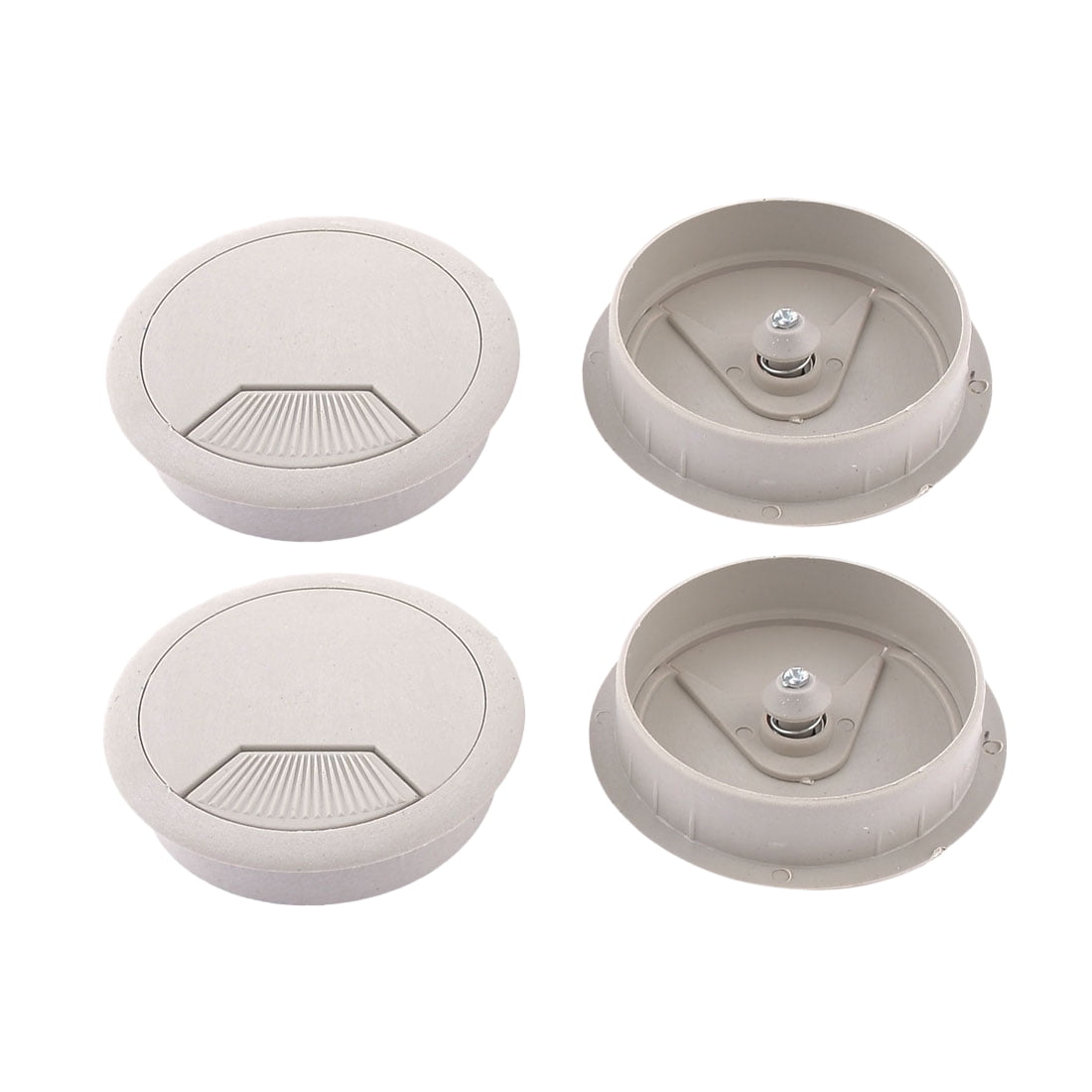 UtySty 4 Pack Cable Hole Cover - 2 Inch Round Desk Grommet Caps, Dark Brown, Cord Organizer For Computer Desk