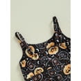 thumbnail image 5 of Toddler Baby Girls Halloween Jumpsuit Sleeveless Sling Bell-Bottoms Pumpkin Spider Romper Overalls Suspender Pants, 5 of 7