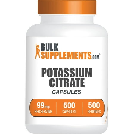 BulkSupplements.com Potassium Citrate Capsules, 99mg - Essential Electrolyte Pills (500 Gel Capsules - 500 Servings)