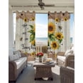 thumbnail image 6 of Sunflower Kitchen Curtains Vintage Summer Botanical Yellow Floral Pastoral Cafe Short Curtains for Bathroom Blackout Window Curtain Small Window Treatment Drapes for Bedroom Living Room 52"x45"x2, 6 of 9