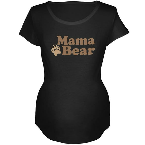 Mother's Day Mama Bear Maternity Soft T Shirt Black LG