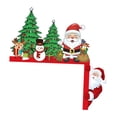 thumbnail image 2 of Adorno navideño de madera para la esquina de la puerta: Papá Noel y renos. Letrero de esquina para ventana. Bien, 2 of 9