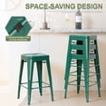 thumbnail image 3 of VINEEGO 24 Inches Metal Bar Stools High Backless Stackable Stools Indoor-Outdoor Counter Stools Set of 4 (Green), 3 of 7