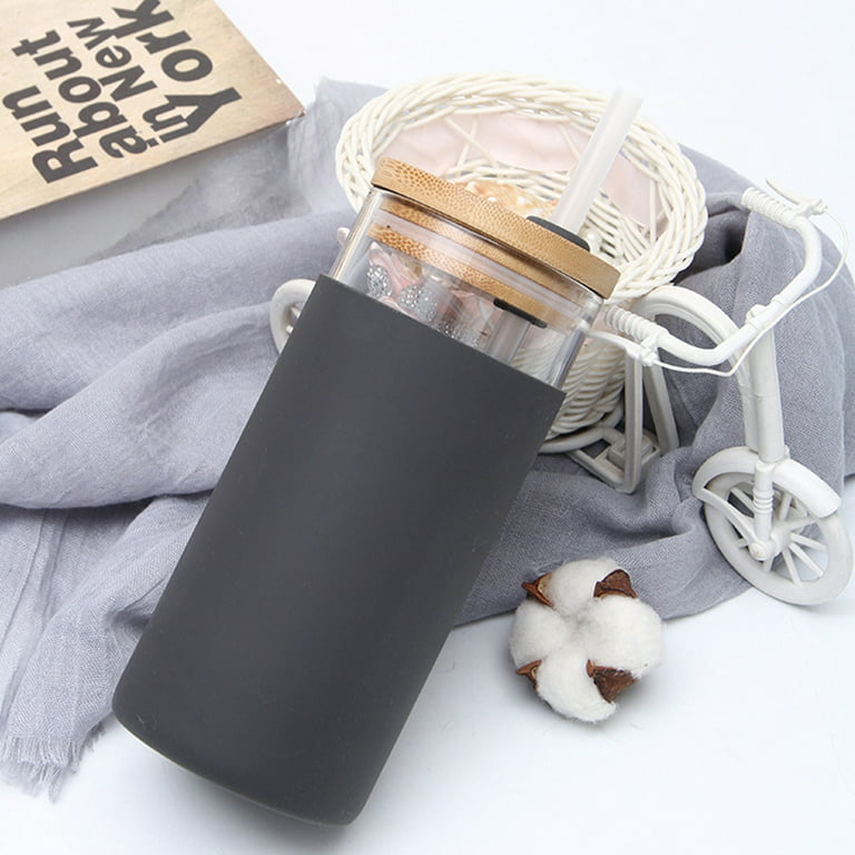 Dream Lifestyle Glass Tumbler with Silicone Protective Sleeve, Reusable Glass  Water Bottle with Straw and Bamboo Lid, Suits for Home Office School, Eco  Friendly & BPA Free 