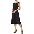 thumbnail image 4 of INSPIRE CHIC A-line Midi Dress for Women's Sleeveless 2026 Work Office Dress XS Black, 4 of 6