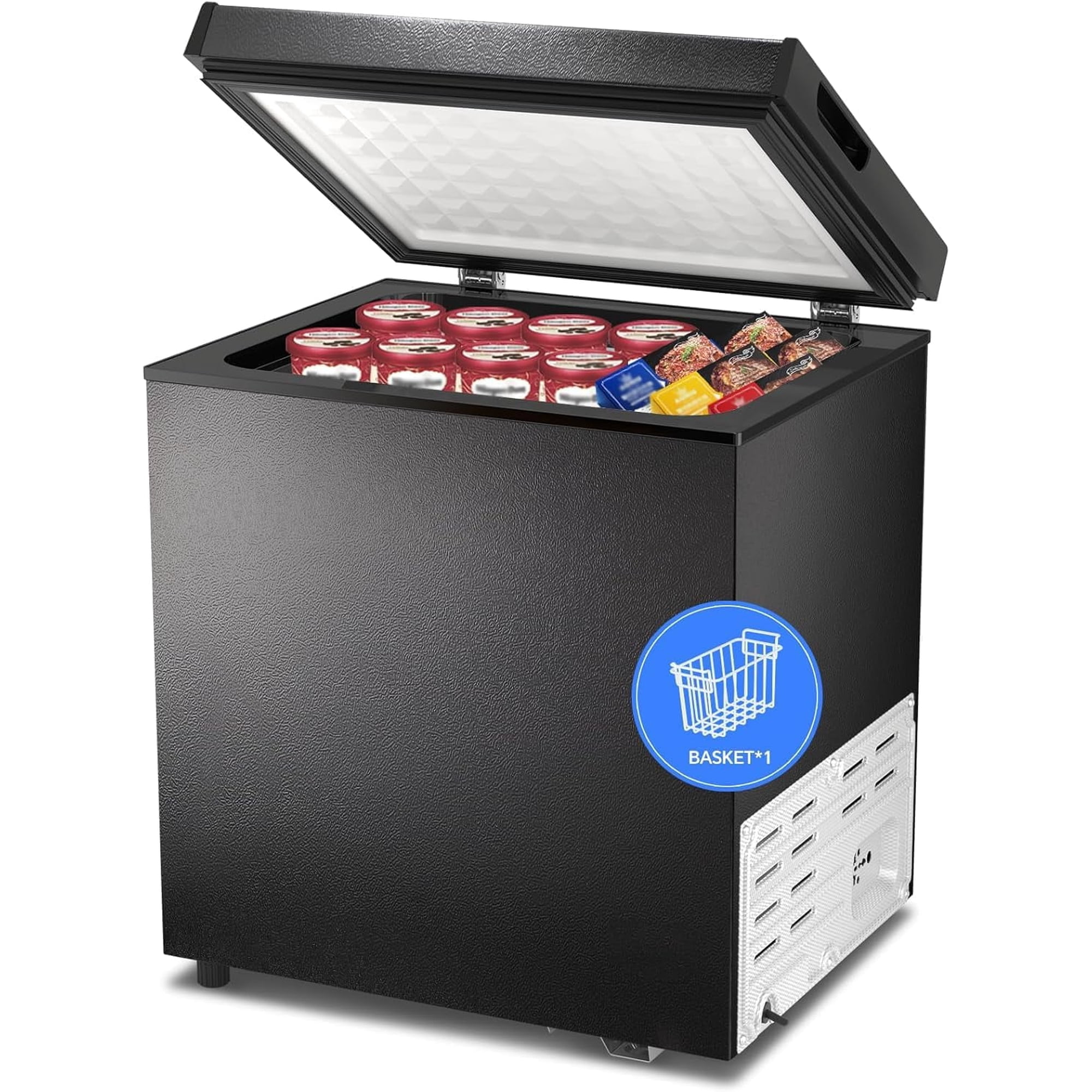 Havato 1.8 Cu.Ft Deep Freezer,Chest Freezer with Detachable Basket,Free Standing Top Open Door,Adjustable Temperature for Home/Kitchen/Office/Bar