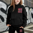 thumbnail image 4 of Gaexia Winter Girls Tracksuit Set Fashion Print Hooded Top and Joggers Cozy Outfit for Cold Weather and School Activities,Black,6-7 Years, 4 of 4