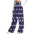 thumbnail image 5 of Christmas Pants Women Christmas Tree Pants High Waist Yoga Pants Drawstring Joggers Pockets Womens Business Casual Pants Dark Blue L, 5 of 6