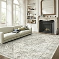 thumbnail image 4 of Boho Vintage Round Rug ft- Faux Wool Dreely Washable Area Rug Small Distressed Throw Rugs Floor Carpet for Door Mat Entryway Bedrooms Laundry (Round - ; Diameter Border ), 4 of 7