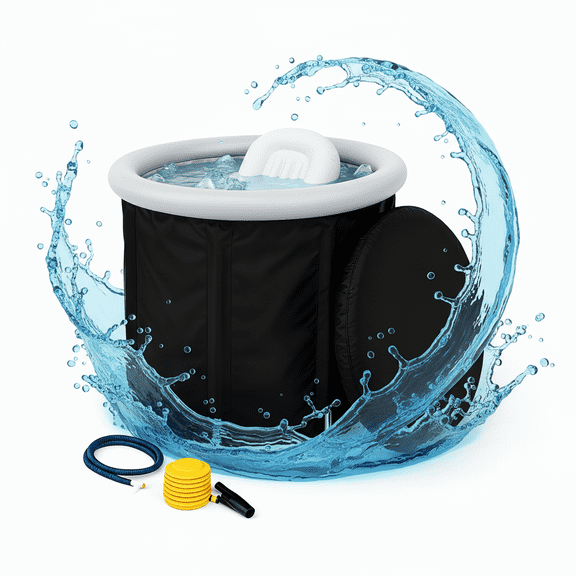 BRBR 105 Gal Ice Bath Tub, Multiple Layered Portable Foldable Ice Bath Tub for Home, Gym & Outdoor Recovery, Cold Therapy Tub