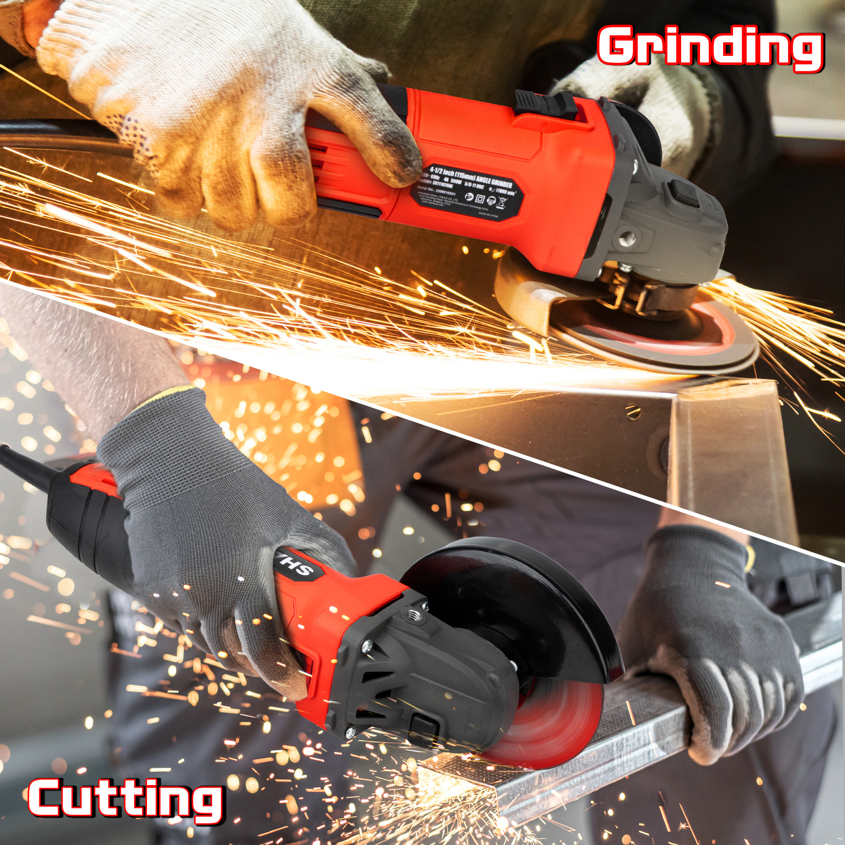SHALL 4.5" Angle Grinder 11000 RPM with Accessories photo 7