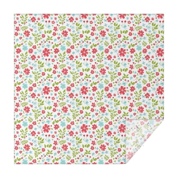 Pioneer Flower Floral Print Pattern Square Tablecloth, Waterproof Wipeable Spillproof Washable Table Cover for Home Kitchen Party Decor, 42"x42"