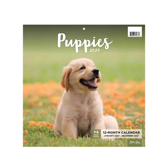 Blue Sky Monthly Stapled Calendar 12" x 12" Puppies (Jan 2027 - Dec 2027)