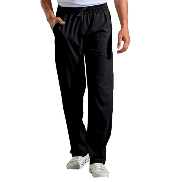 Pantalones de chándal para hombre ligeros con cordón, 3 bolsillos con cremallera y tobillo cónico, tallas M-XL