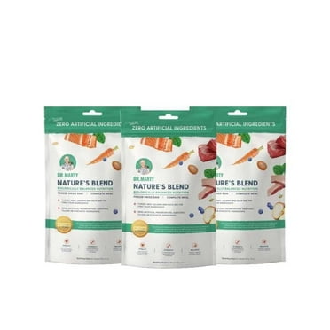 Dr. Marty Nature's Blend; Freeze-Dried Raw Dog Food 18 oz (3 Bags x 6 oz)