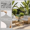 thumbnail image 3 of FLASHLUMI Stretch Outdoor Patio Sofa Cushion Covers, Elastic Full Wrapped Seat Cushion Slipcovers, Machine Washable Anti-Pilling Furniture Protector Covers, Light Gray, 12 Pack, 3 of 6