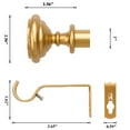 thumbnail image 4 of 2Packs Curtain Rod 1inch Diameter Adjustable Window Drapery Rods with ball finials, 3piece brackets, hardware kits. Gold 48-120 inches., 4 of 6