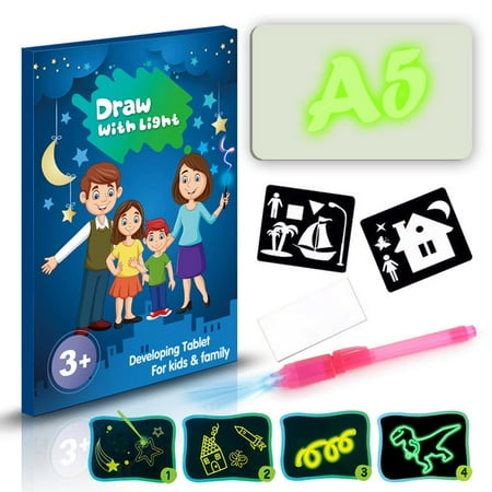 LED Light Up Drawing Kit Developing Toy Portable Draw Sketchpad Board