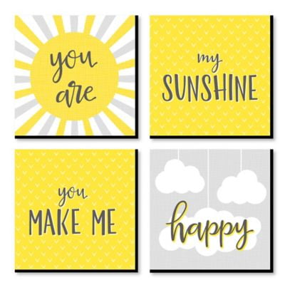 You Are My Sunshine Kids Room Nursery Decor And Home Decor 11 X 11 Inches Kids Wall Art Set Of 4 Prints Walmart Com Walmart Com