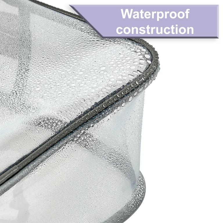 Makeup and Cosmetic PVC Bag Set, Clear, 8-Piece