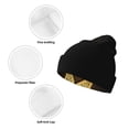 thumbnail image 3 of Lsque Gold Glittering Stars Pattern Knitted Beanie, Unisex Winter Hat, Knit Hat Winter Beanies Thick Fisherman Beanies Cuffed Plain Skull Caps, 3 of 6