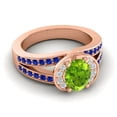 thumbnail image 3 of 2.35 Carat Oval Cut Peridot & Blue Sapphire Gemstone Beautiful Anniversary Ring for Ladies Solid 14K Rose Gold Size 10.5 by Diamond-Capitals, 3 of 8