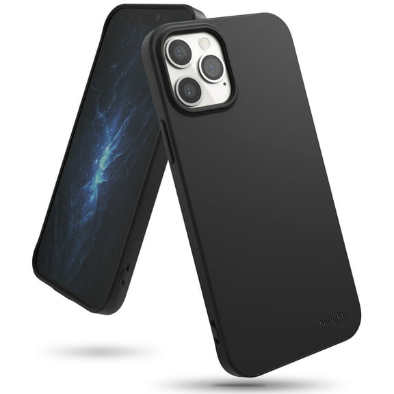 Ringke Air-S Case Compatible with iPhone 12 Pro Max, Silicone Flexible TPU Shockproof Matte Slim Phone Cover - Black