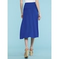 thumbnail image 3 of Made by Johnny Women's Lightweight Fold Over Flared Midi Skirt M ROYAL_BRITE, 3 of 6