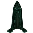thumbnail image 2 of siminsem Women Vintage Hooded Cloak Cape Medieval Renaissance Coat Halloween Warm Wool Blend Full Length Cape with Hood for Cosplay Gothic Witch Steampunk Party 1 Pack, C,L, 2 of 5