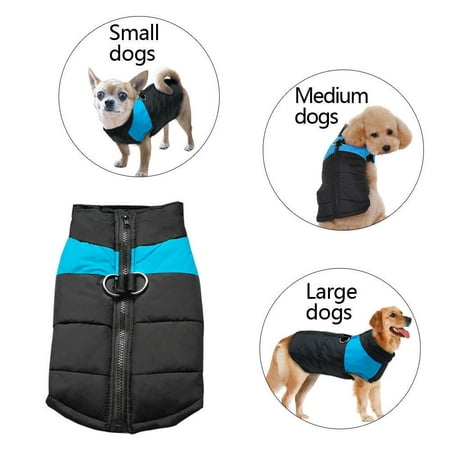 Blue Cold Weather Dog Warm Vest Jacket Coat, Pet Winter Clothes Gits for Small / Medium / Large Dogs, Waterproof Warm Pet Coats for Winter, (Best Cold Weather Dogs)
