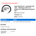thumbnail image 2 of Spark Plug Wire Set - Compatible with 1966 - 1970 Nissan 1600 1.6L 4-Cylinder R16 CARB Naturally Aspirated GAS 1967 1968 1969, 2 of 2