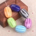thumbnail image 3 of U8MO 5pcs Oval Pumpkin Shape 21x14mm Handmade Glossy Glazed Ceramic Porcelain Beads-Random Mixed, 3 of 4