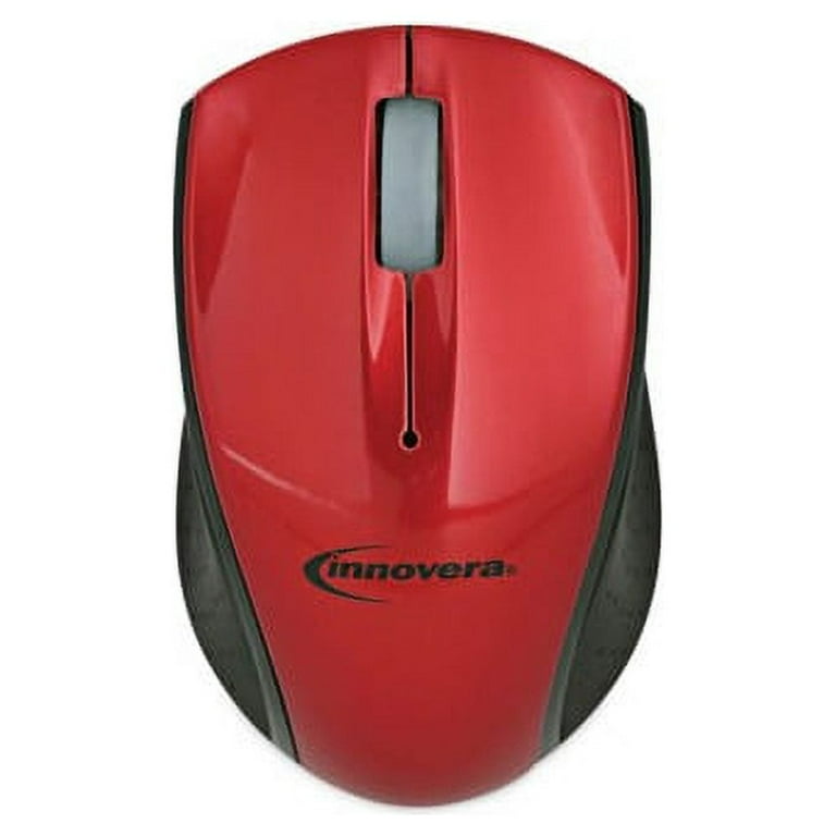 Mini Wireless Optical Mouse, 2.4 GHz Frequency/30 ft Wireless Range, Left/Right Hand Use, Red/Black Mini Wireless Optical Mouse, 2.4 GHz Frequency/30 ft Wireless Range, Left/Right Hand Use, Red/Black
