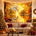 thumbnail image 3 of Autumn Mountain Lake With Golden Trees, Serene Vintage Style for Nature Lovers, Nature Wall Art, Thanksgiving Hostess Gift, Tapestry Wall Hanging for Bedroom and Living Room, 3 of 5