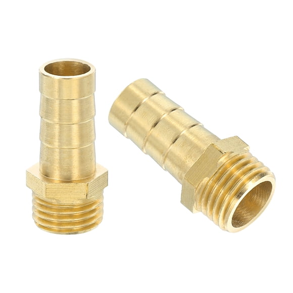 4 Pack Raccord de Tuyau en Laiton, 3/8 Pouces Barb x g 1/4 Mâle Adaptateur de Raccord de Tuyau en Laiton