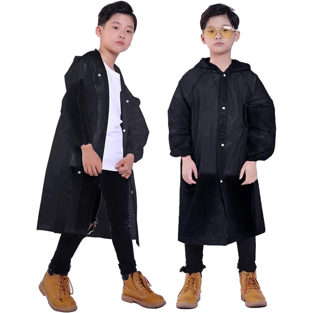 Manteau de Pluie pour Enfants, Lot de 2 Ponchos de Pluie pour Enfants - Imperméables Réutilisables pour Garçons et Filles, Équipement de Pluie Extérieur