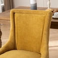 thumbnail image 4 of PORKISS Dining Chairs Set of 2, Thickened Fabric Chairs with Solid Wood Legs, Modern Upholstered Dining Chairs, Golden Yellow, 4 of 12
