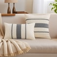 thumbnail image 2 of Unique Bargains Striped Throw Pillow Covers Pack of 2 Grey 20" x 12", 2 of 7
