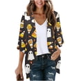 thumbnail image 2 of Zormilly Halloween Cardigan Women Lightweight 3/4 Sleeve Open Front Long Cardigans Print Loose Casual Cardigans, S-2XL, 2 of 5