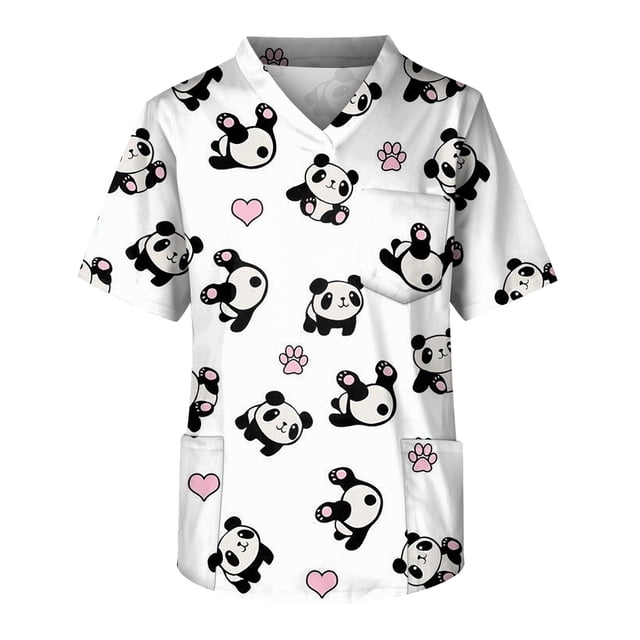 Men's Short Sleeve V-Neck Print Chest Pocket Top5XL