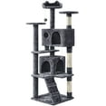 thumbnail image 4 of Alden Design 61.5''H Double Condo Cat Tree with Scratching Post Tower, Dark Gray, 4 of 11